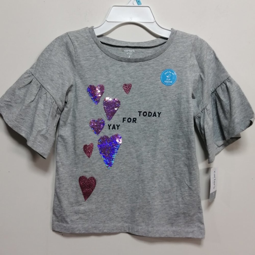 BNWT Carter's Kids Girl's Blouse Gray Size 7